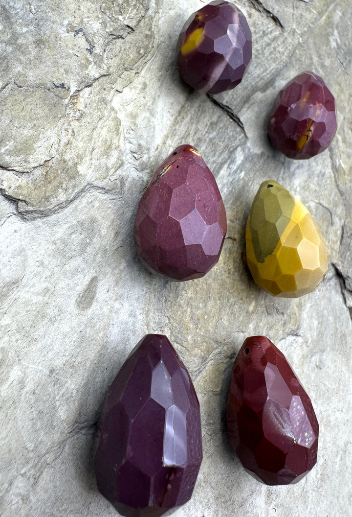 High Quality Mookaite (Australia) LARGE Faceted Briolette Beads 12x28mm, Select One Bead