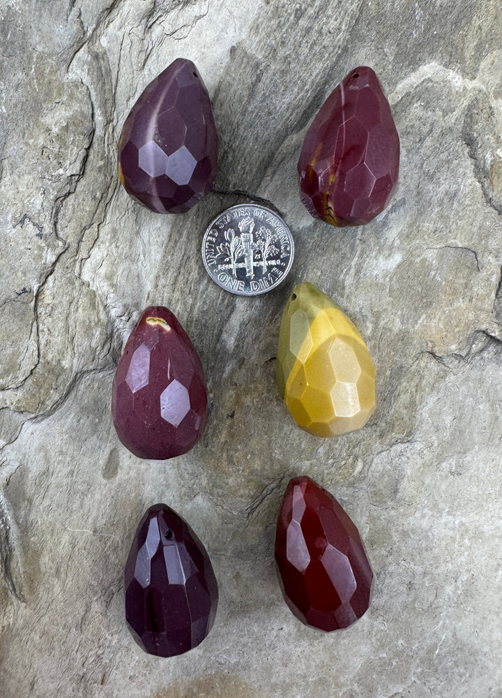 High Quality Mookaite (Australia) LARGE Faceted Briolette Beads 12x28mm, Select One Bead