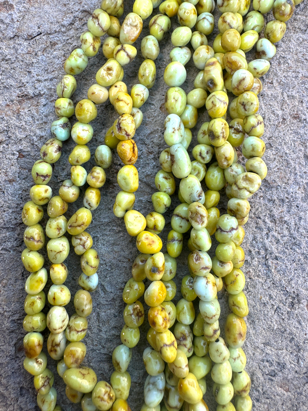 RARE Palomino Variscite 4mm Rounded Nugget Beads, 18 Inch Strand