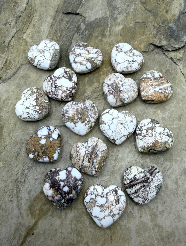 RARE Arizona Wild Horse Handcut Heart Shaped Focal Beads 20mm (Side Drilled), Sold Per ONE Bead