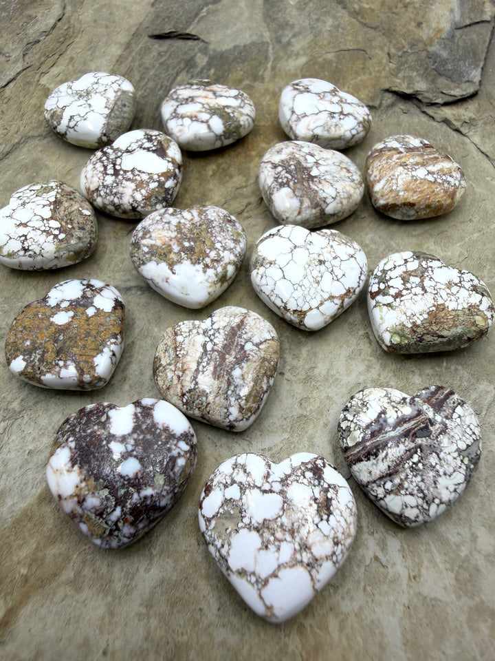 RARE Arizona Wild Horse Handcut Heart Shaped Focal Beads 20mm (Side Drilled), Sold Per ONE Bead