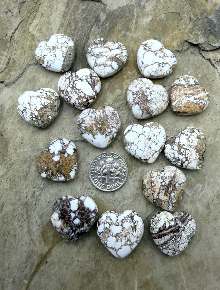 RARE Arizona Wild Horse Handcut Heart Shaped Focal Beads 20mm (Side Drilled), Sold Per ONE Bead