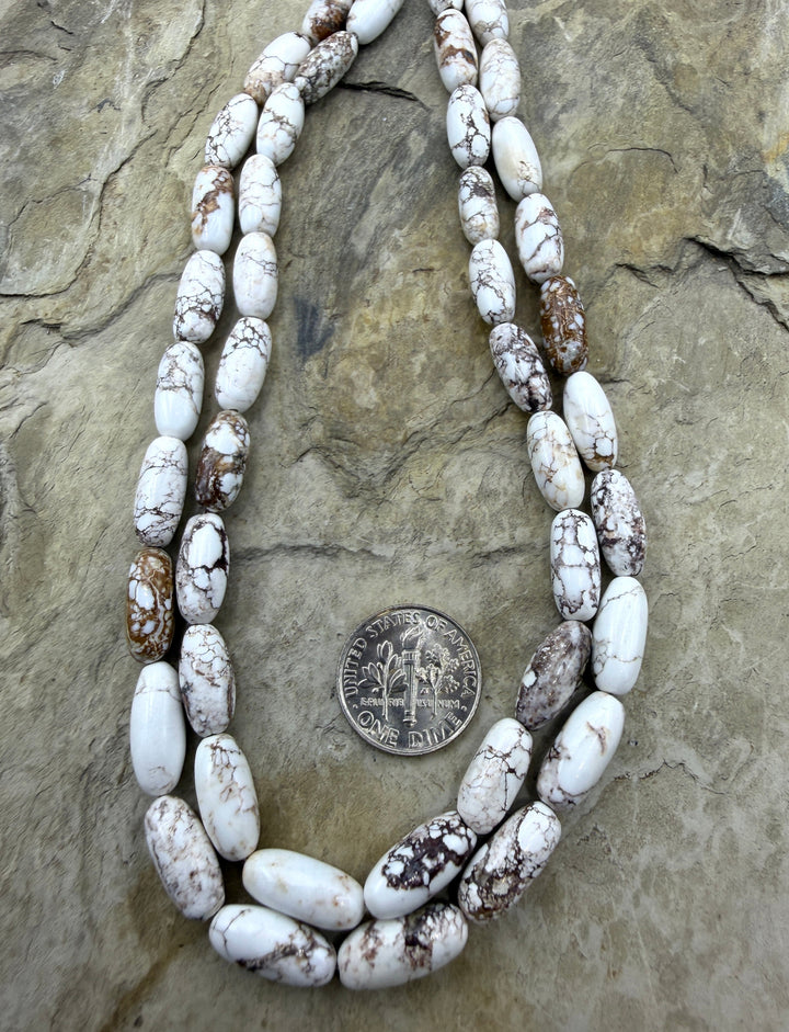RARE Arizona Wild Horse Handcut Long Oval Beads 6x14mm, 16 inch Strand/30-31  Beads