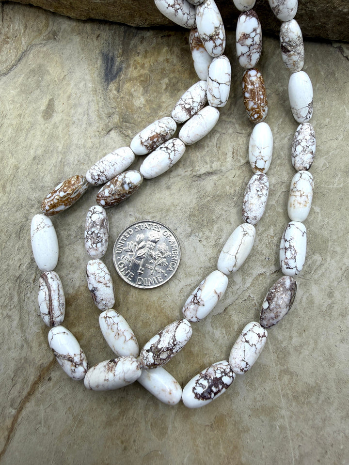 RARE Arizona Wild Horse Handcut Long Oval Beads 6x14mm, 16 inch Strand/30-31  Beads