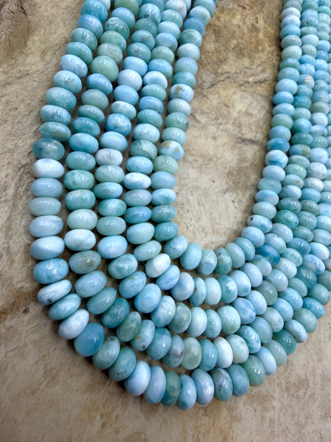 Larimar (Dominica Republic) Rondelle Beads 6x4mm, ONE 16 Inch Strand