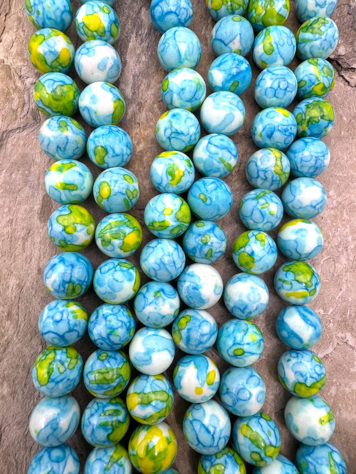 Fun Confetti Dyed Magnicite 10mm Round Beads, 16 Inch Strand