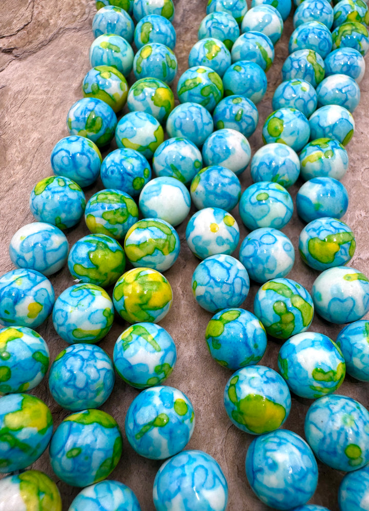 Fun Confetti Dyed Magnicite 10mm Round Beads, 16 Inch Strand