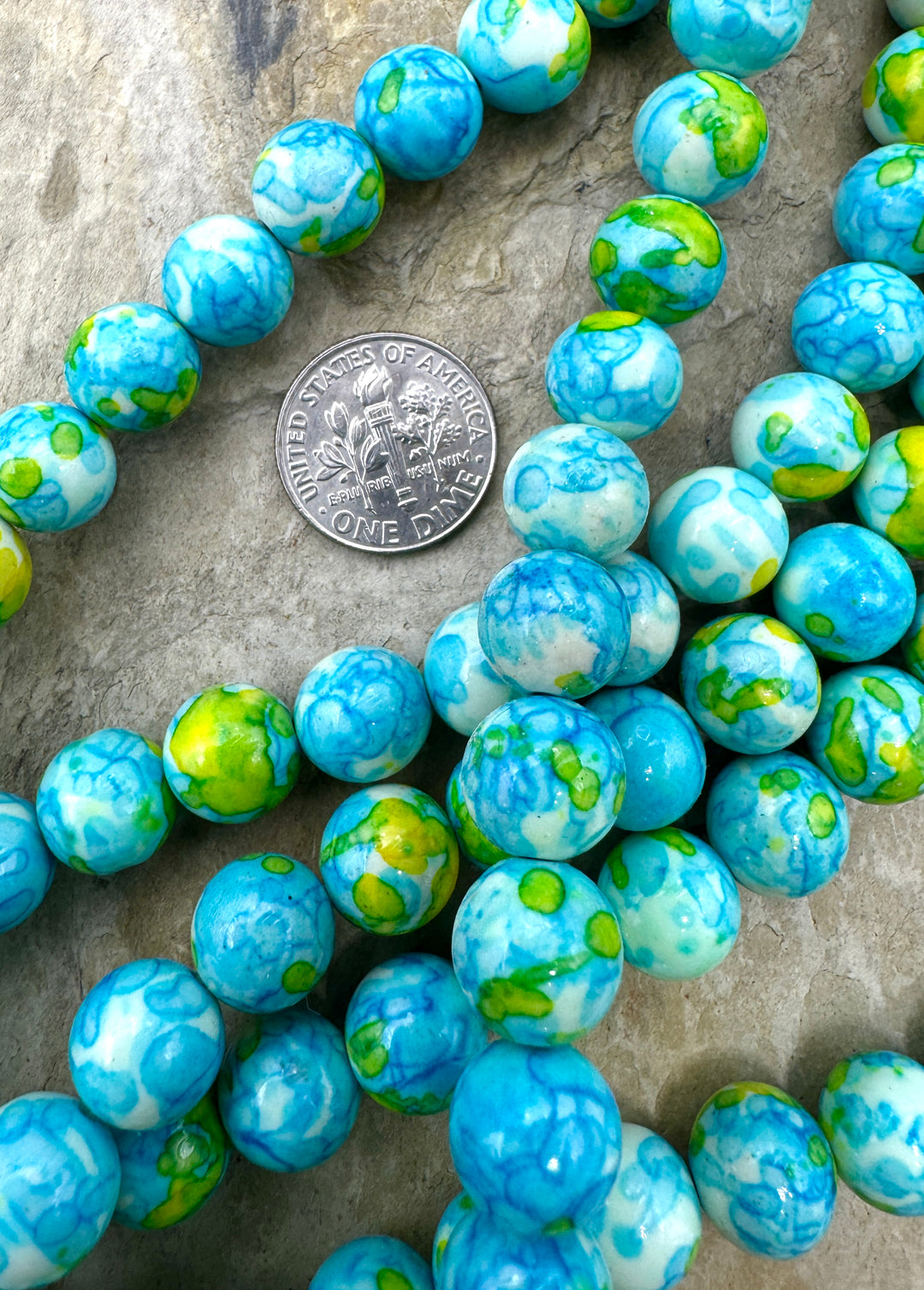Fun Confetti Dyed Magnicite 10mm Round Beads, 16 Inch Strand