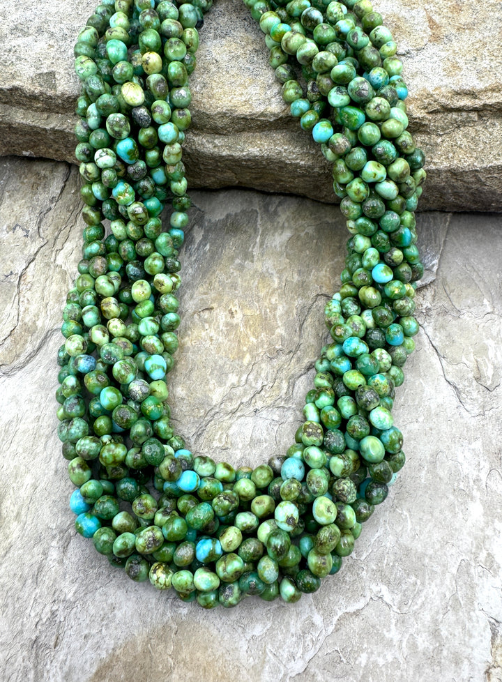 RARE Sonoran Gold Turquoise (Mex) 4-5mm Rounded Nugget Beads, 16.5 inch Strand