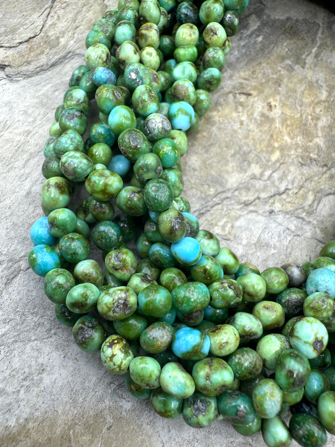 RARE Sonoran Gold Turquoise (Mex) 4-5mm Rounded Nugget Beads, 16.5 inch Strand