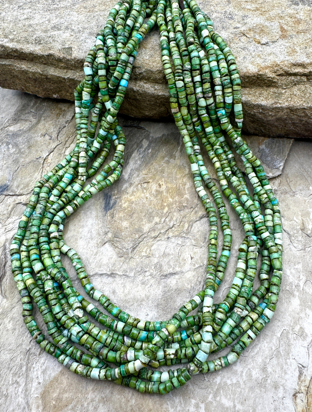 RARE Sonoran Gold Turquoise (Mex) 3-3.5mm Heishi Beads, 16.5 inch Strand