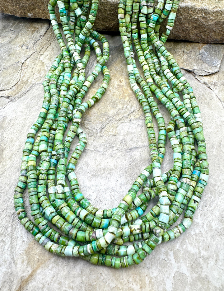 RARE Sonoran Gold Turquoise (Mex) 3-3.5mm Heishi Beads, 16.5 inch Strand