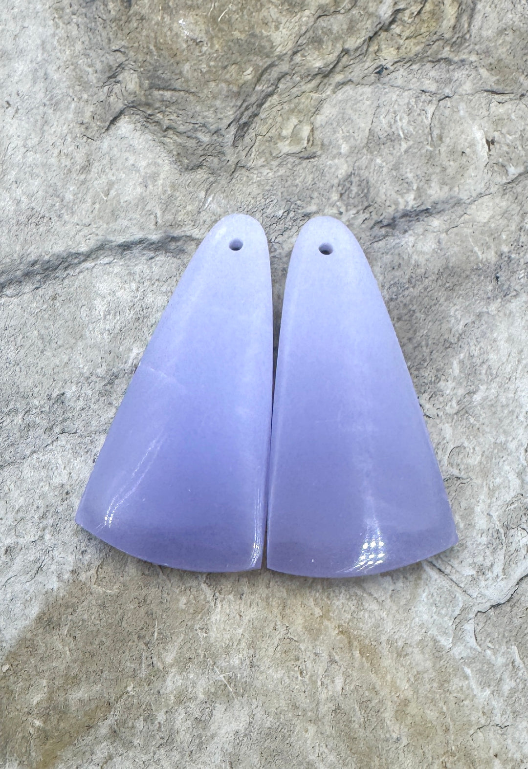 Lepidolite Matching Earring Slab Bead Pair 16x32mm