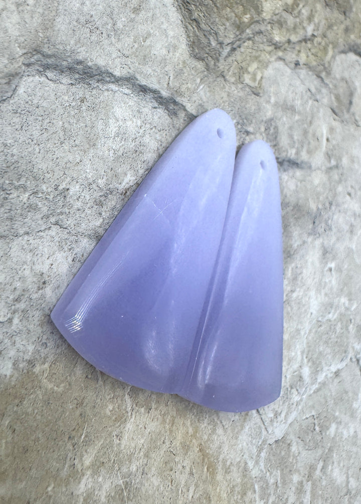 Lepidolite Matching Earring Slab Bead Pair 16x32mm