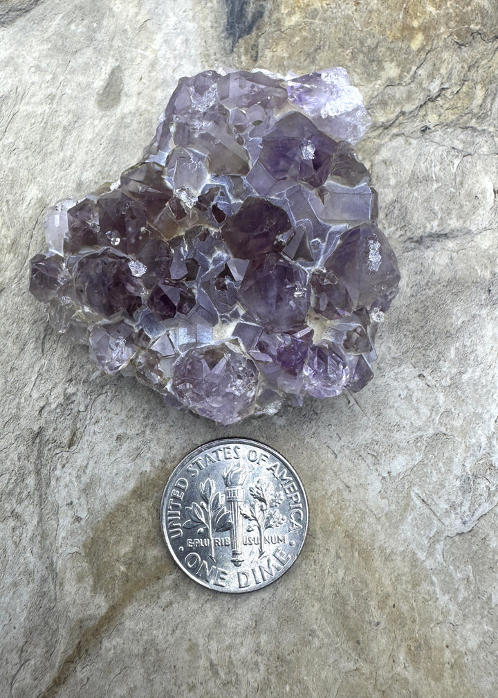 Natural Amethyst Druzy Focal Pendant 41x43mm