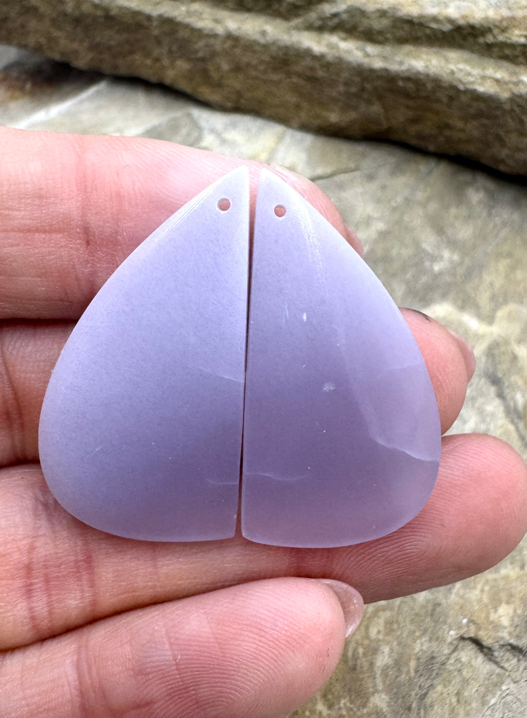 LepidoliteMatching Earring Slab Bead Pair, Select One Pair