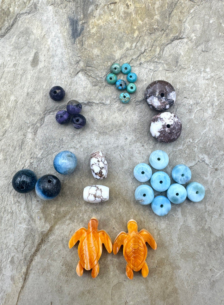 CLOSEOUT LOT of Mixed Preimium Beads, Wild Horse, Blue Ice Glacierite, Larimar, Spiny Oyster and More