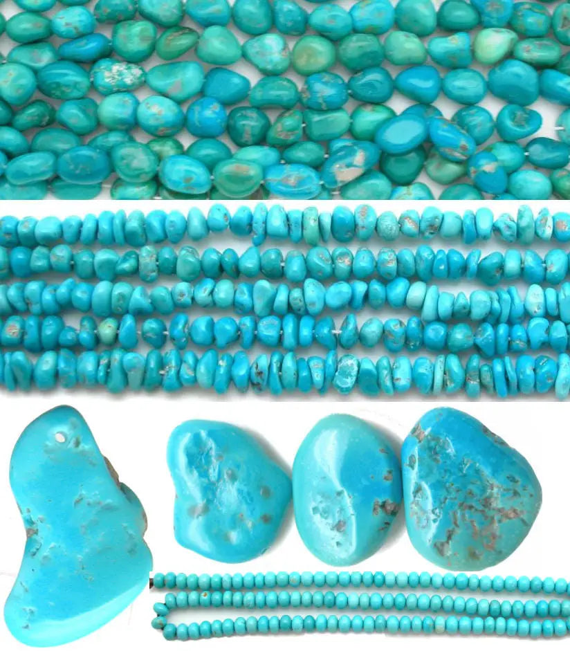 Sleeping Beauty turqoise beads and focal pendants