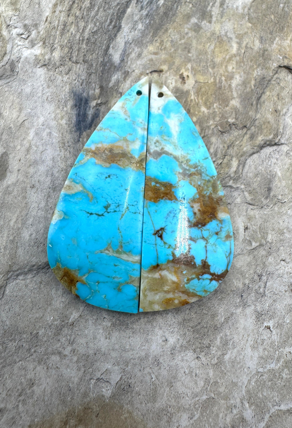 AA+ Kingman Turquoise (AZ) BIG Matching Earring Slab Bead