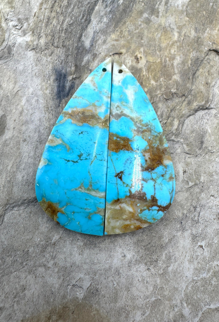 AA+ Kingman Turquoise (AZ) BIG Matching Earring Slab Bead