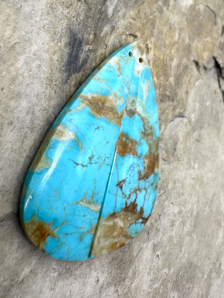 AA+ Kingman Turquoise (AZ) BIG Matching Earring Slab Bead