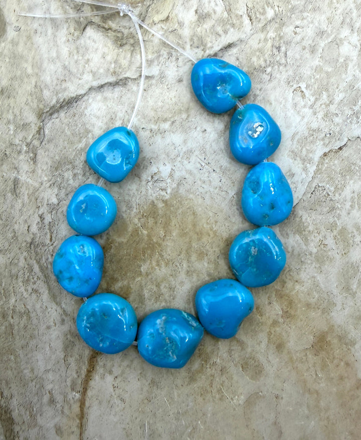 AA+ Sleeping Beauty Turquoise (AZ) Flat Nugget Strand