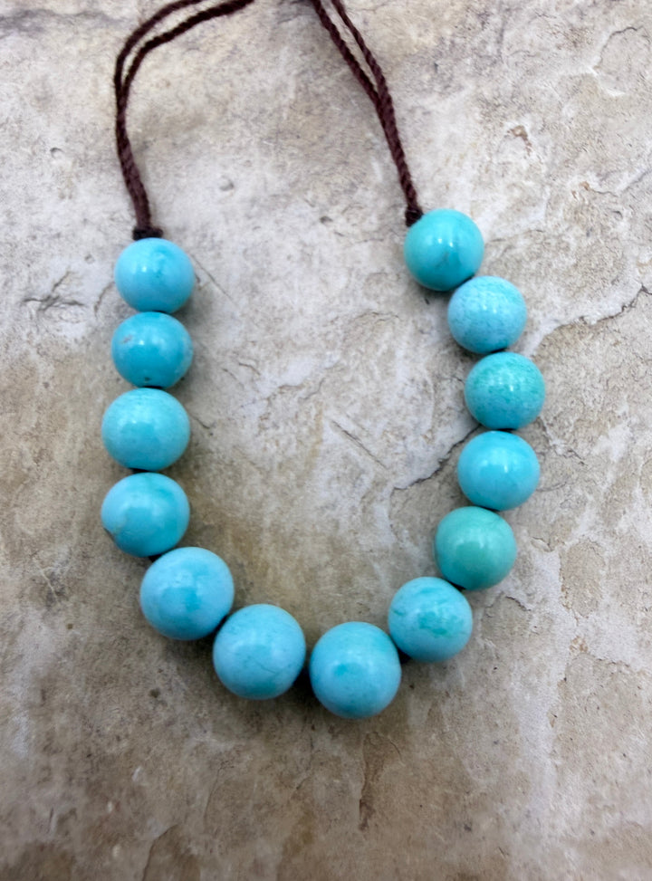 AAA+ Emerald Valley Turquoise (Nevada) 5mm Round Beads 13