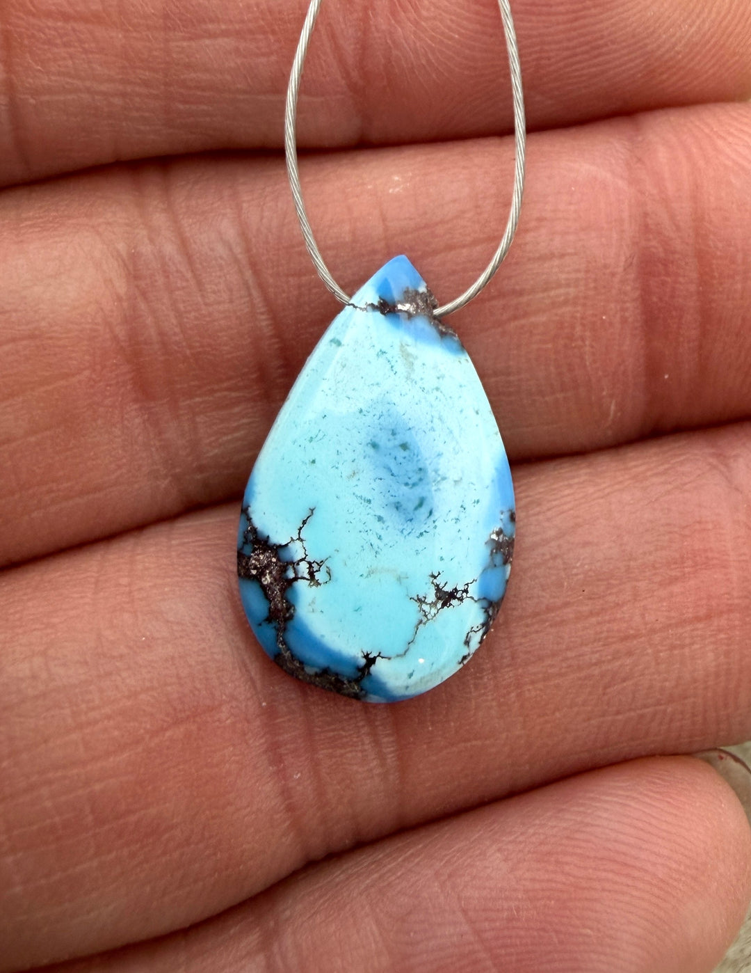 AAA+ Golden Hills Turquoise Pendant (Side Drilled) 12x20mm