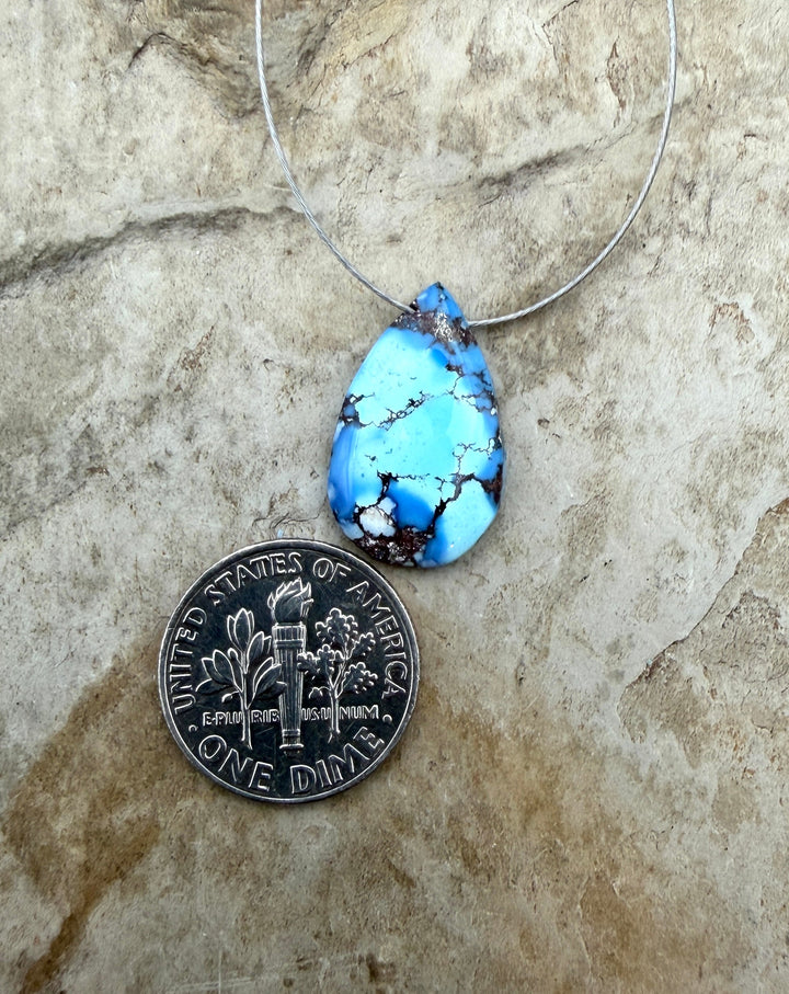 AAA+ Golden Hills Turquoise Pendant (Side Drilled) 12x20mm