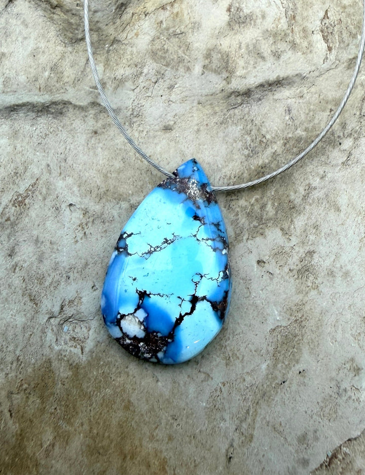 AAA+ Golden Hills Turquoise Pendant (Side Drilled) 12x20mm