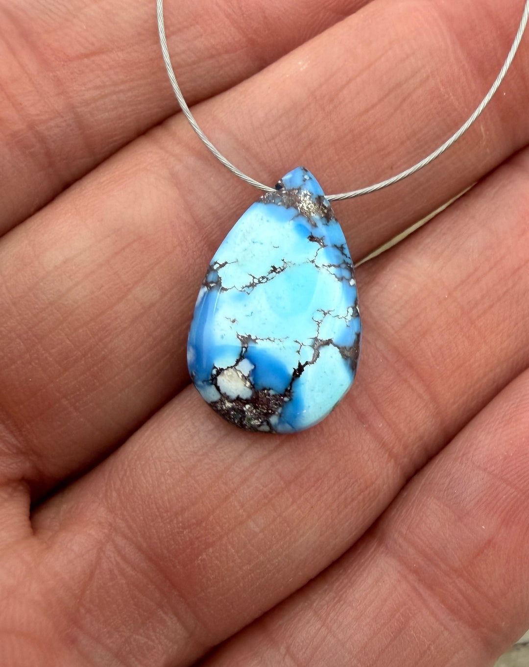 AAA+ Golden Hills Turquoise Pendant (Side Drilled) 12x20mm
