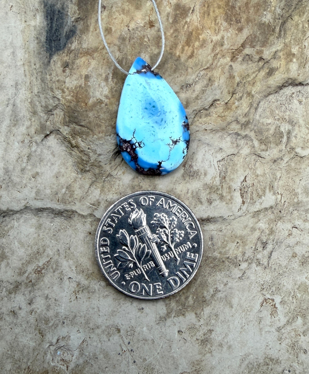 AAA+ Golden Hills Turquoise Pendant (Side Drilled) 12x20mm
