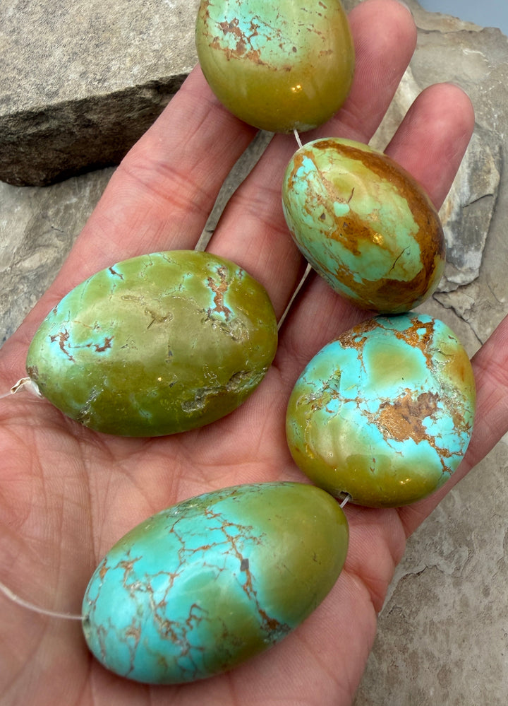 AAA+ Kingman Gold Polychrome Turquoise (Arizona) HUGE Oval