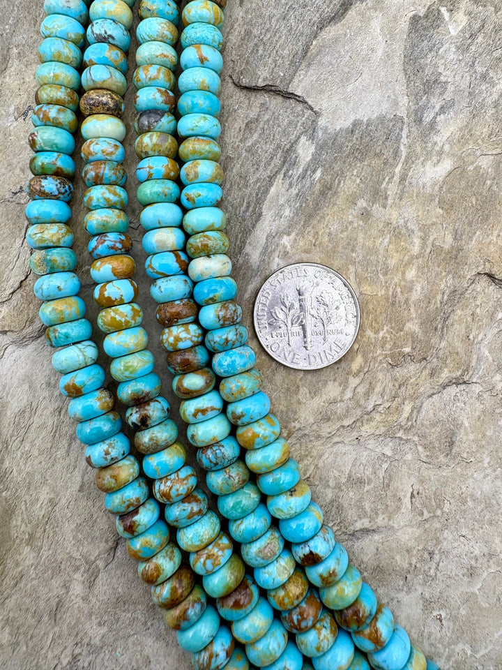 AAA+ Kingman Turquoise (Arizona) 7x4mm Rondelle Beads 8