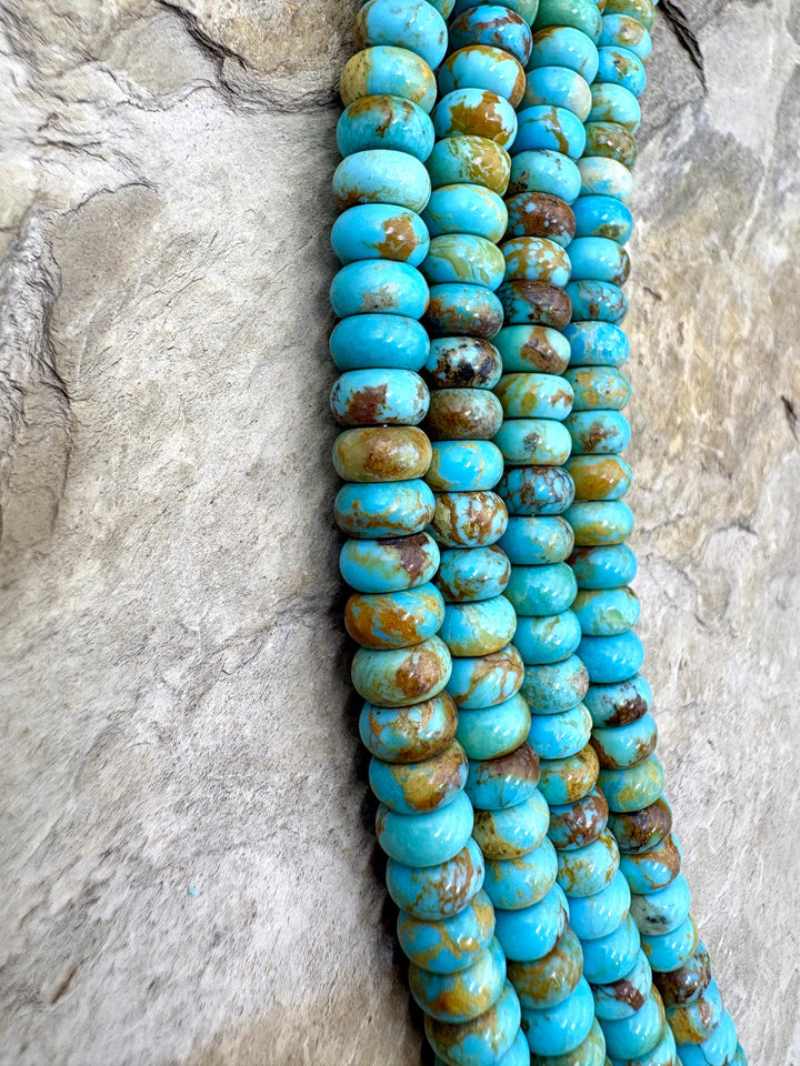 AAA+ Kingman Turquoise (Arizona) 7x4mm Rondelle Beads 8