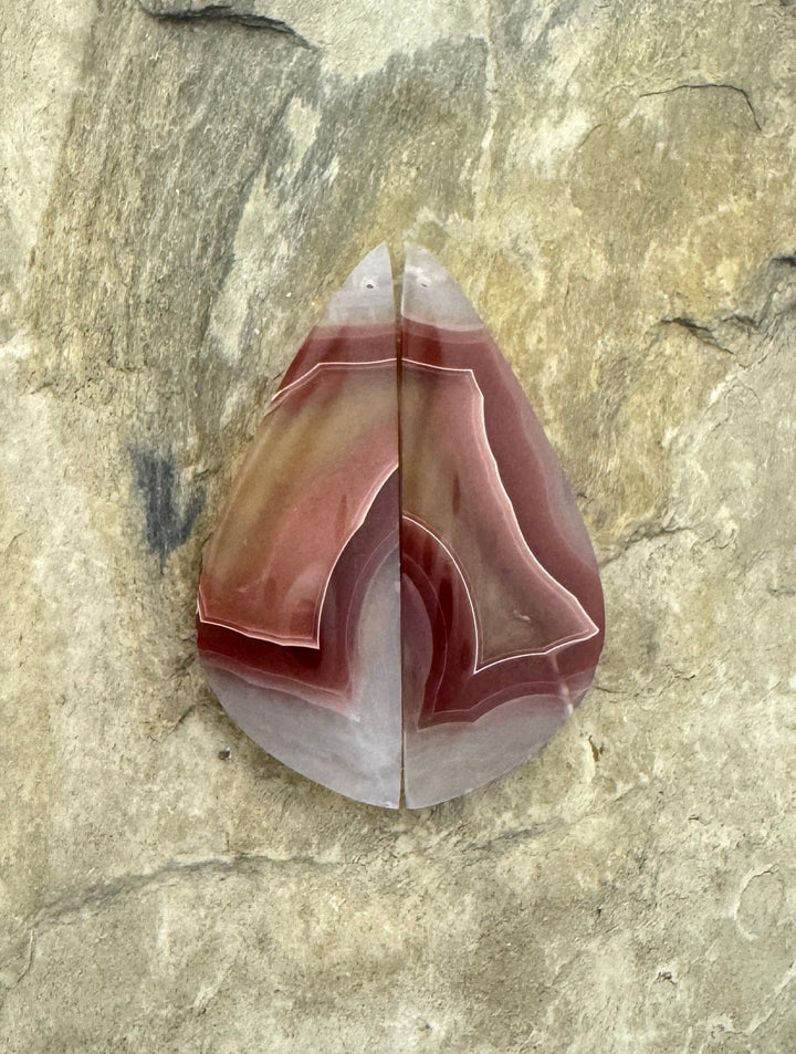 AAA+ Laguna Lace Agate (Mexico) HUGE Earring Bead Slab Pair