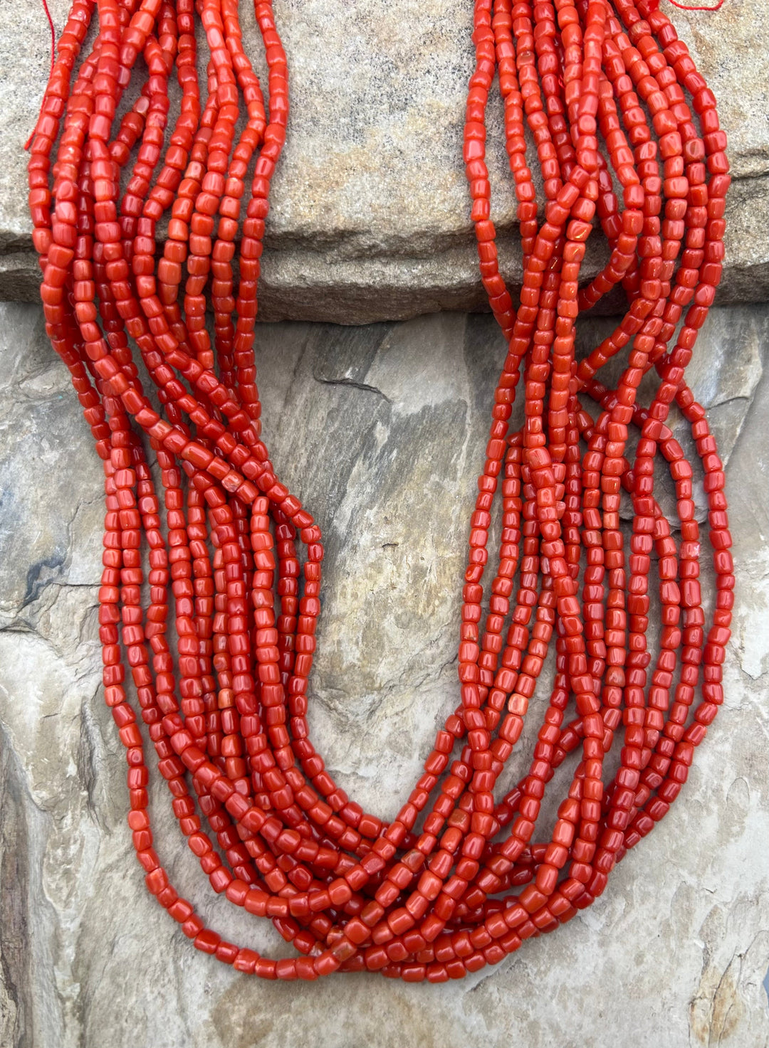 AAA+ Natural Mediterranean Oxblood Red Coral Branch Beads