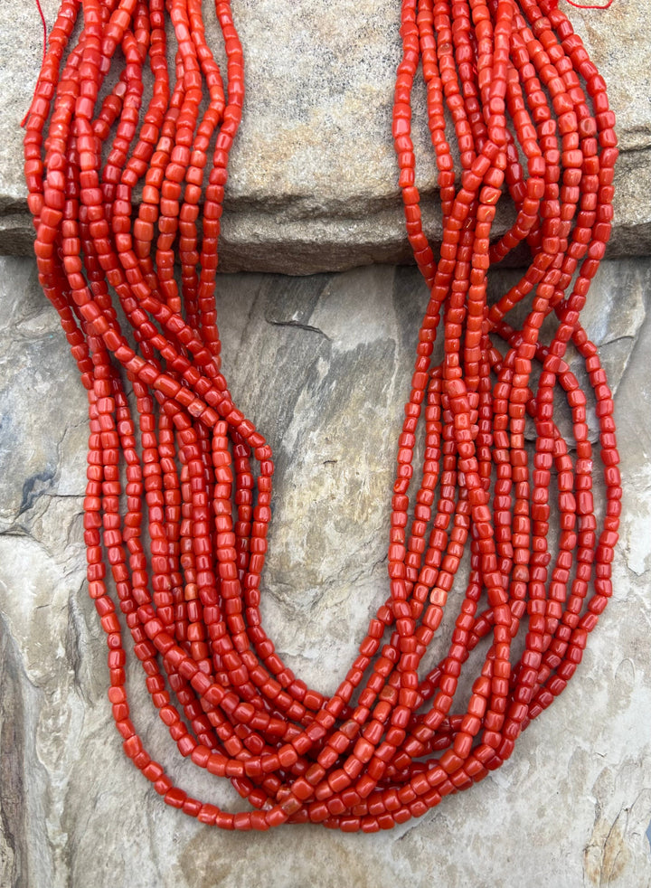 AAA+ Natural Mediterranean Oxblood Red Coral Branch Beads