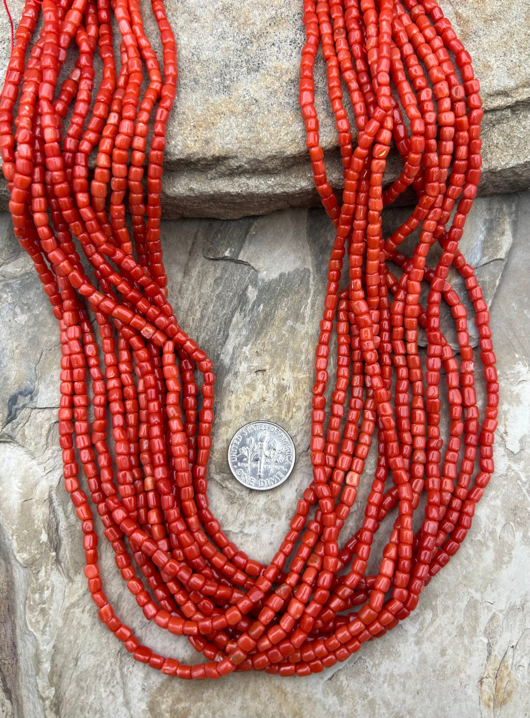 AAA+ Natural Mediterranean Oxblood Red Coral Branch Beads