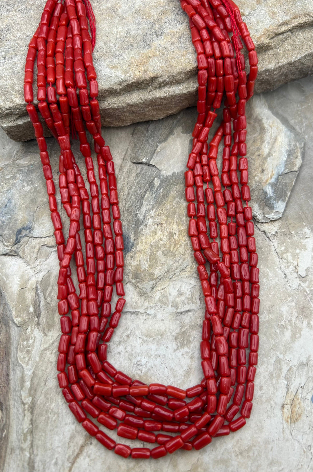 AAA+ Natural Mediterranean Oxblood Red Coral Branch Beads