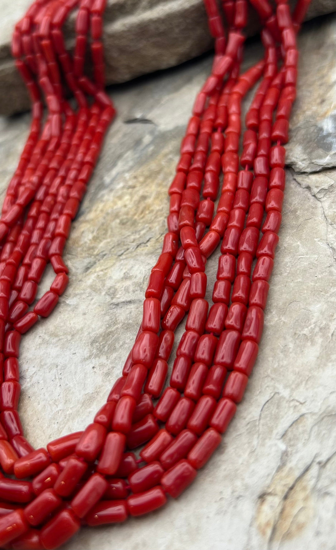 AAA+ Natural Mediterranean Oxblood Red Coral Branch Beads