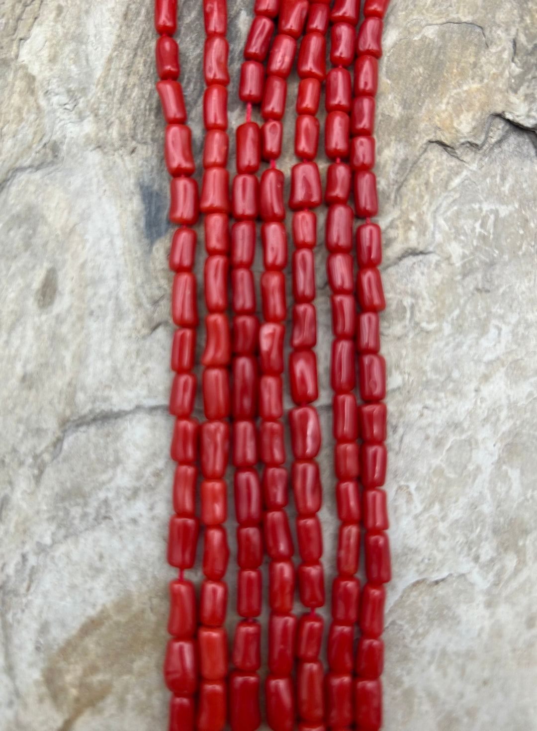 AAA+ Natural Mediterranean Oxblood Red Coral Branch Beads