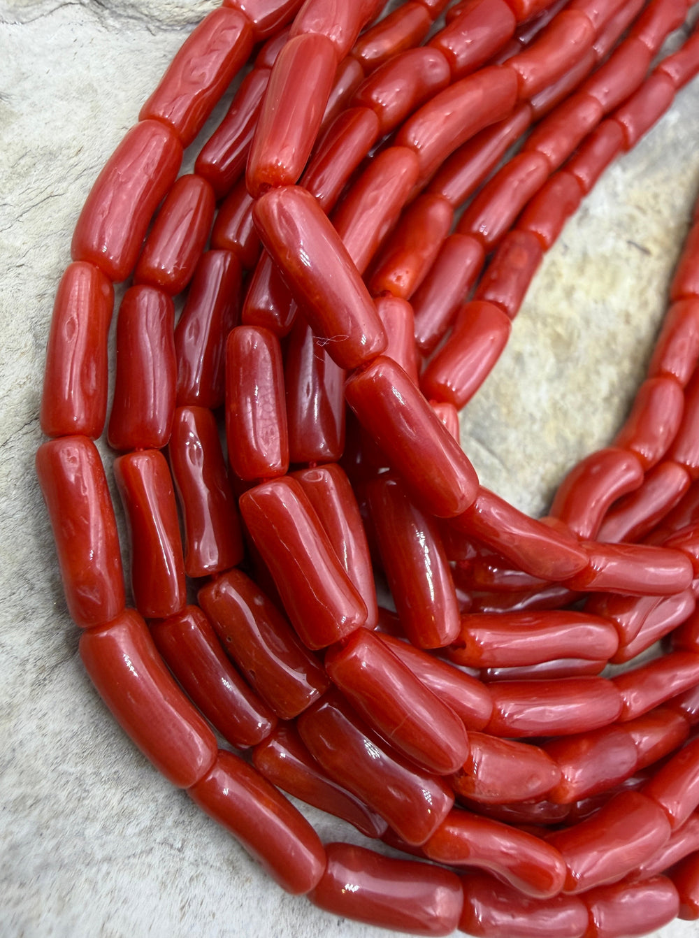 AAA+ Natural Mediterranean Oxblood Red Coral Branch Beads