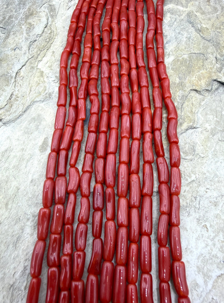 AAA+ Natural Mediterranean Oxblood Red Coral Branch Beads