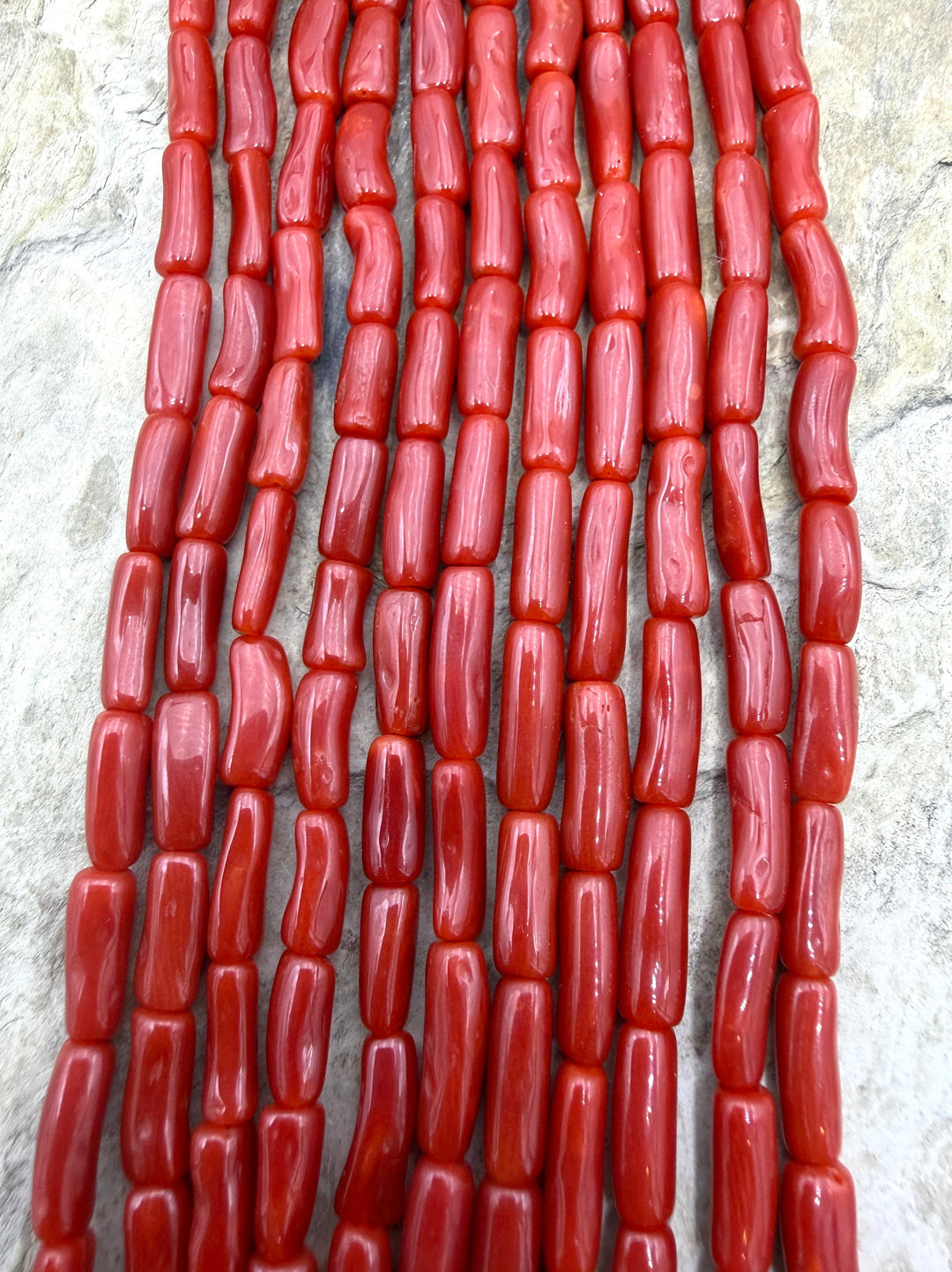 AAA+ Natural Mediterranean Oxblood Red Coral Branch Beads