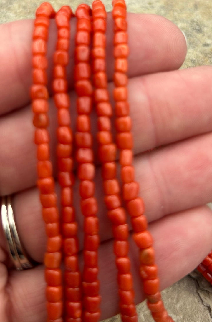 AAA+ Natural Mediterranean Oxblood Red Coral Branch Beads