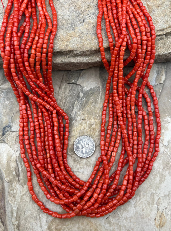 AAA+ Natural Mediterranean Oxblood Red Coral Branch Beads