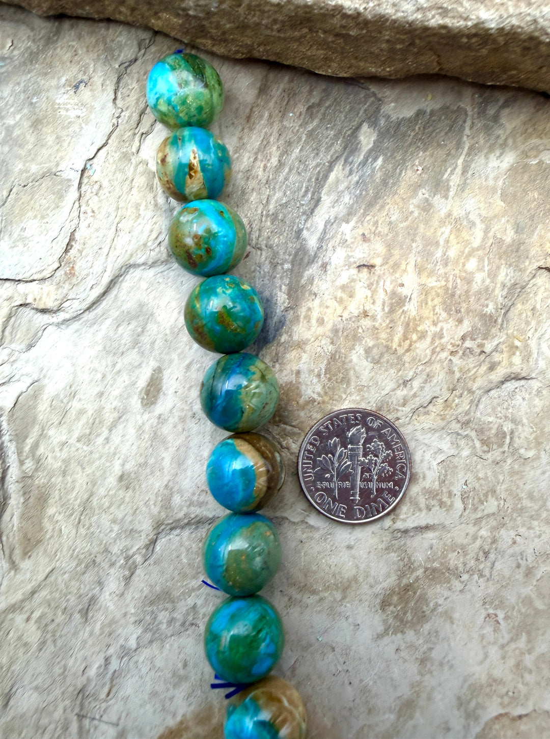AAA+ Peruvian Blue Opal 11.5mm Round Beads 8 Inch Strand/18