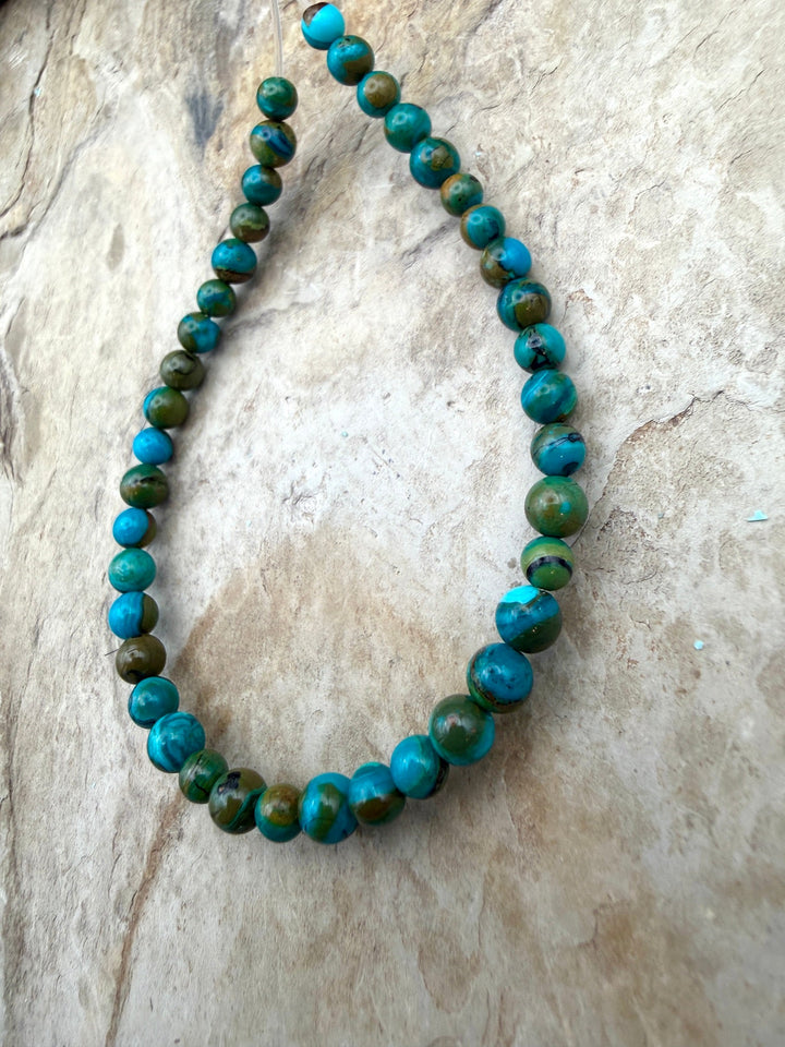 AAA+ Peruvian Blue Opal 4.5-5mm Round Beads 7.5 Inch