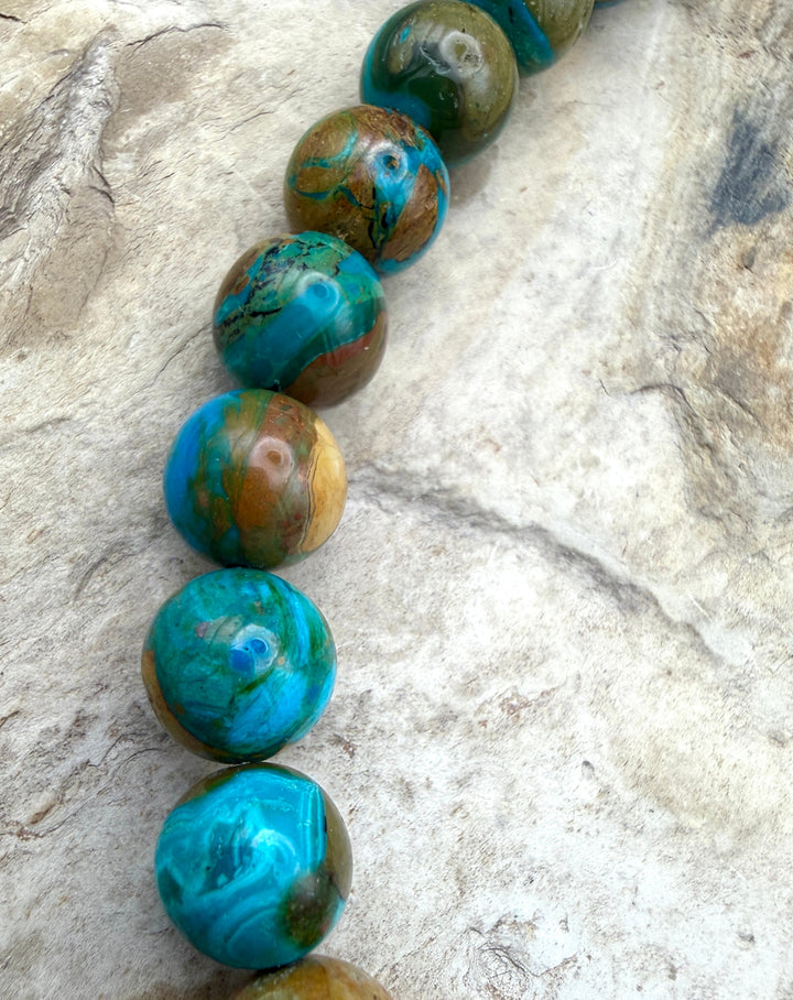 AAA+ Peruvian Blue Opal 9mm Round Beads 8 Inch Strand/22